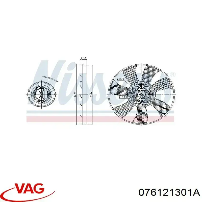 Embrague, ventilador de refrigeración VAG 076121301A precio, desde 135,85 EUR