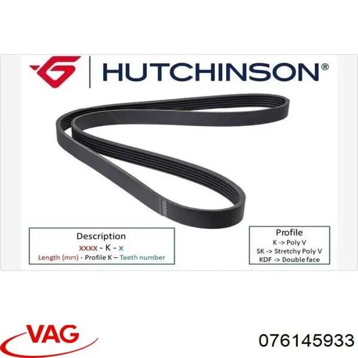 Comprar 076145933 VAG Correa trapezoidal