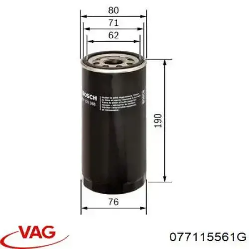 Filtro de aceite 077115561G VAG