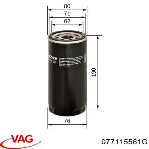 Filtro de aceite 077115561G VAG