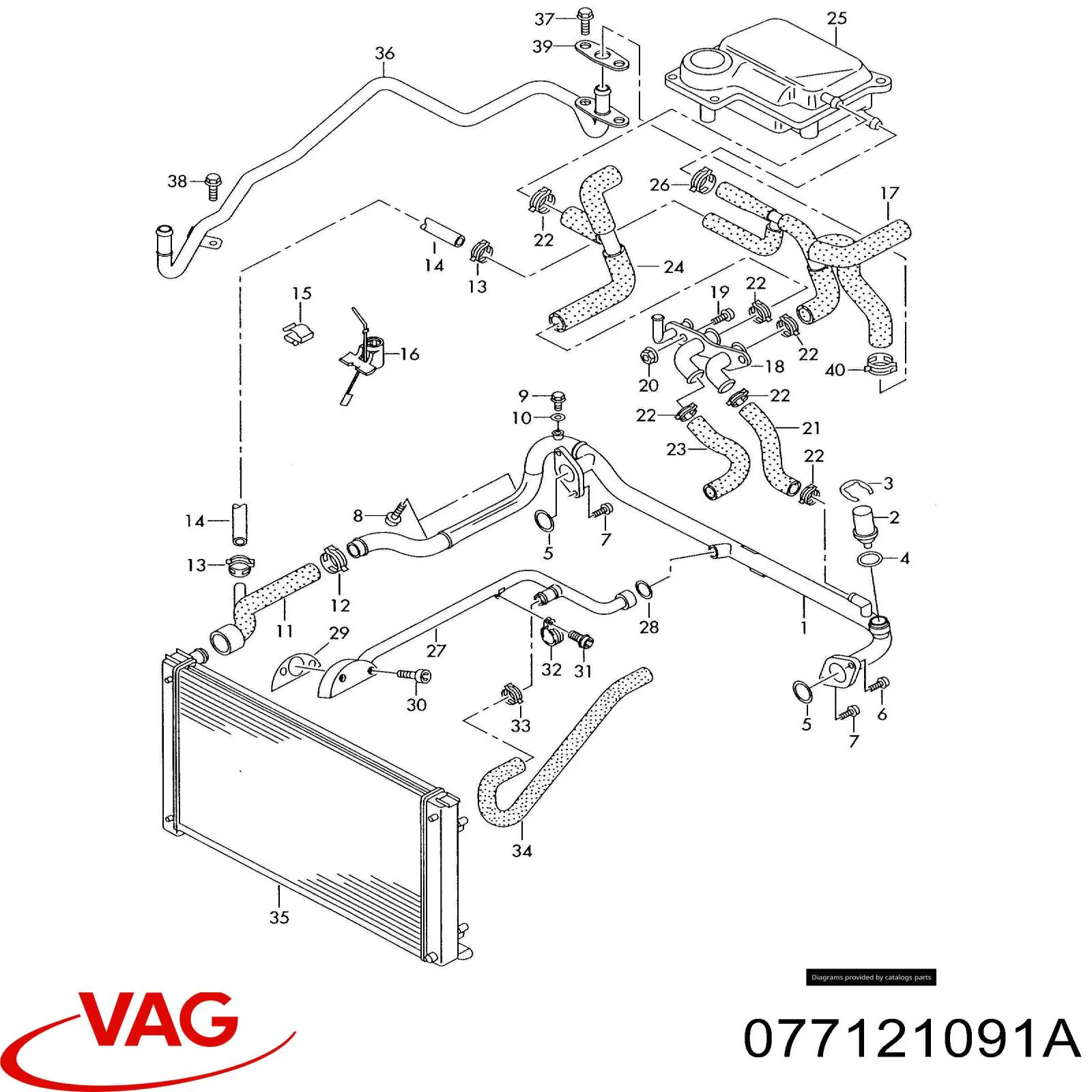 Junta de brida del sistema de refrigeración VAG 077121091A precio, desde 7,53 EUR
