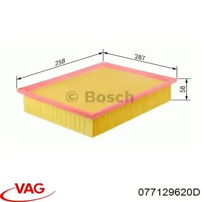 El filtro de aire VAG 077129620D precio, desde 13,26 EUR