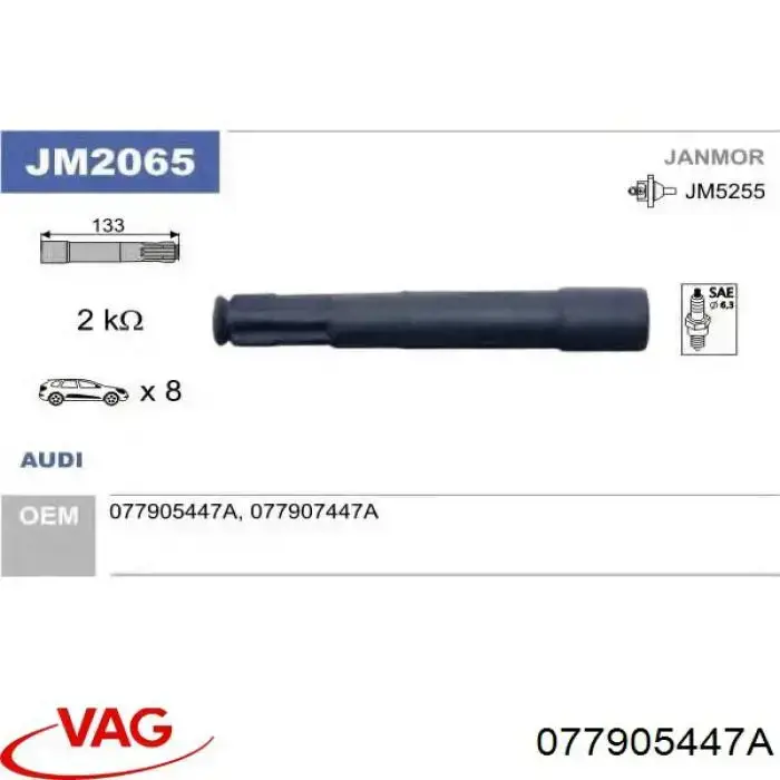 Comprar 077905447A VAG Terminal de bujía