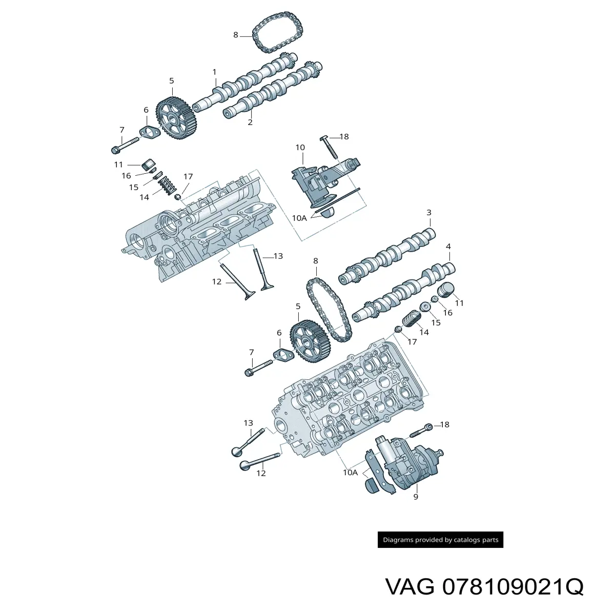 078109021Q VAG Kit árbol de levas