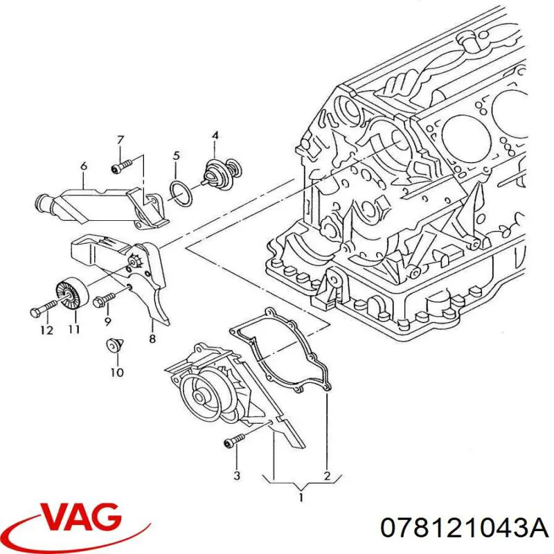 Junta de bomba de agua VAG 078121043A precio, desde 6,00 EUR