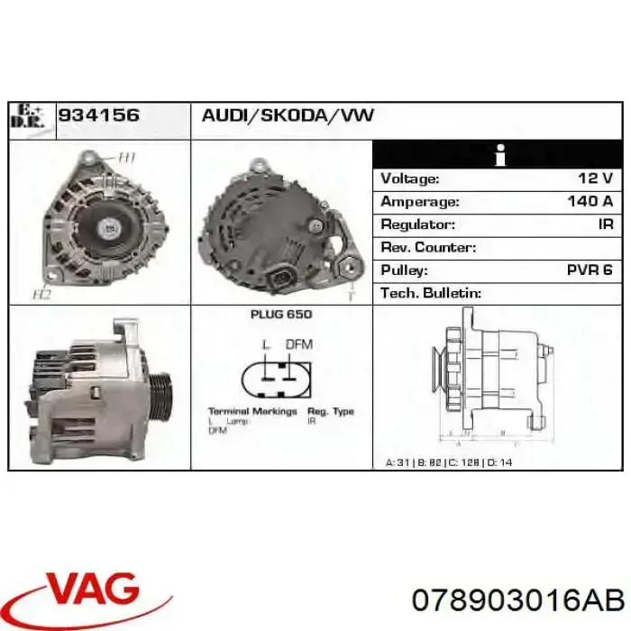 Generador VAG 078903016AB