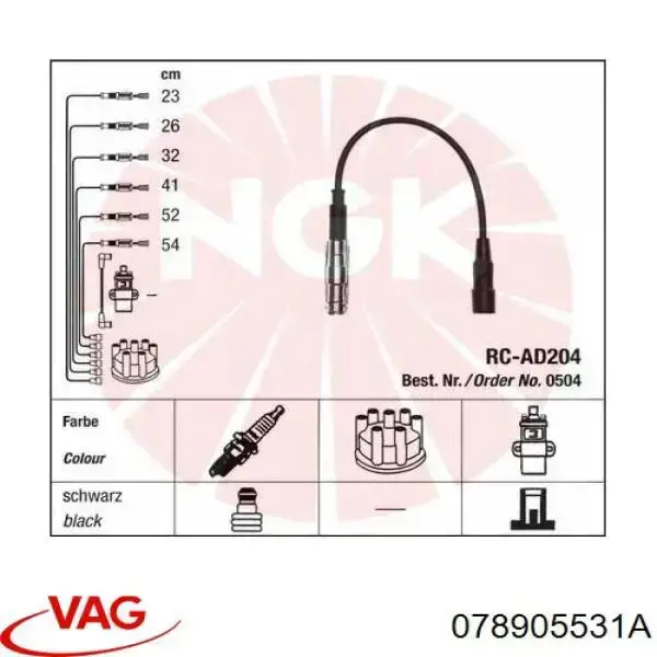Cables de Bujías 078905531A VAG