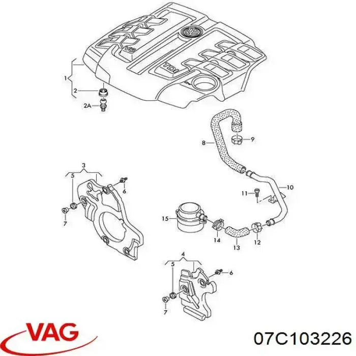 Comprar 07C103226 VAG Cojín de la tapa decorativa del motor