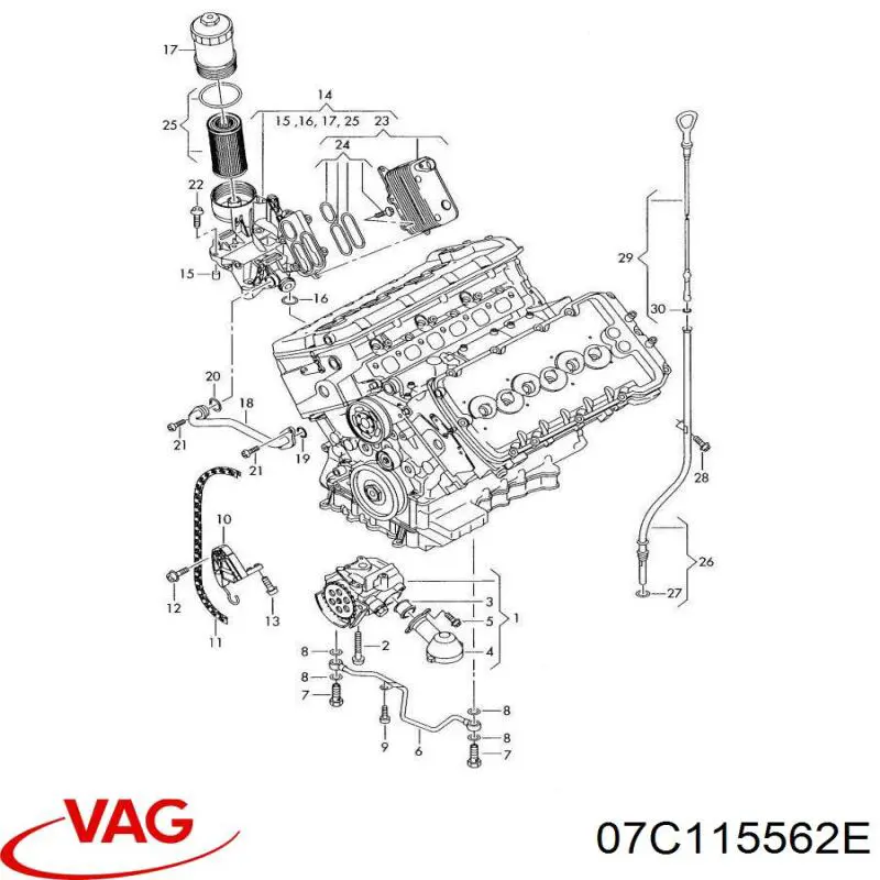 07C115562E VAG Filtro aceite