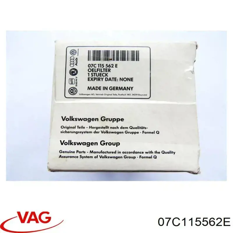 Filtro de aceite 07C115562E VAG