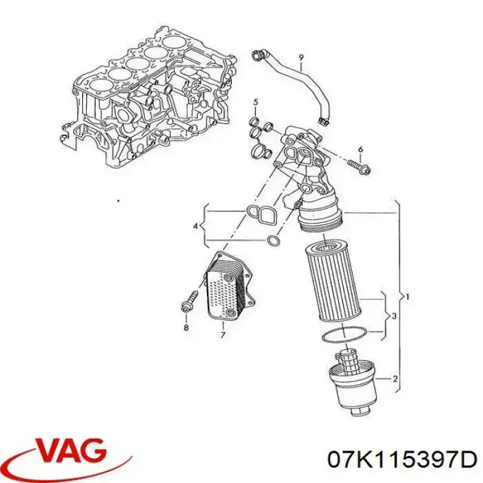 Comprar 07K115397D VAG Portafiltro de aceite