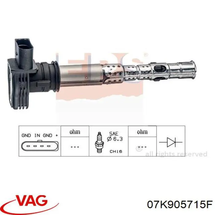 Comprar 07K905715F VAG Bobina