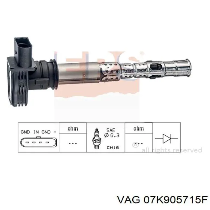 07K905715F VAG Bobina de ignición