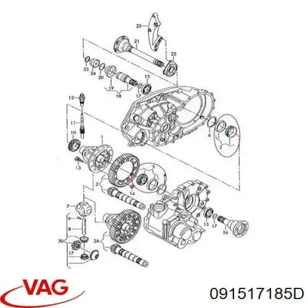 091517185D VAG cojinete de rueda trasero