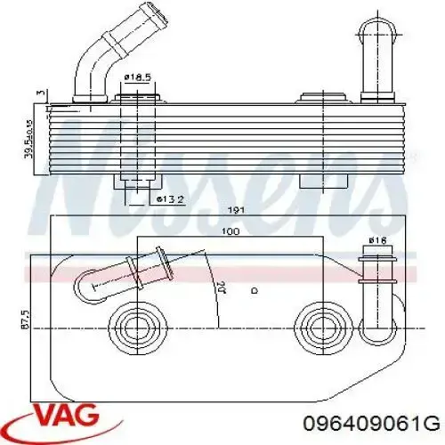 Radiador de refrigeración de la transmisión VAG 096409061G