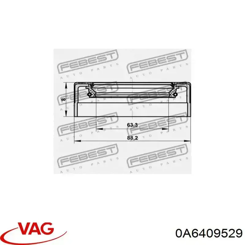 Comprar 0A6409529 VAG Retén del diferencial del eje delantero