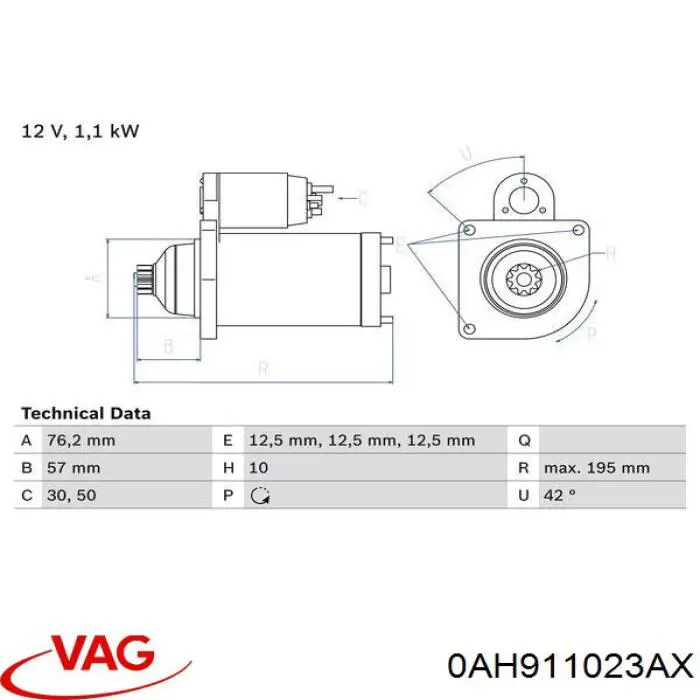 Comprar 0AH911023AX VAG Motores de arranque