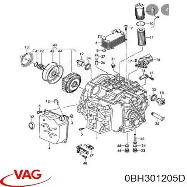 Comprar 0BH301205D VAG Tapa delantera del embrague DSG