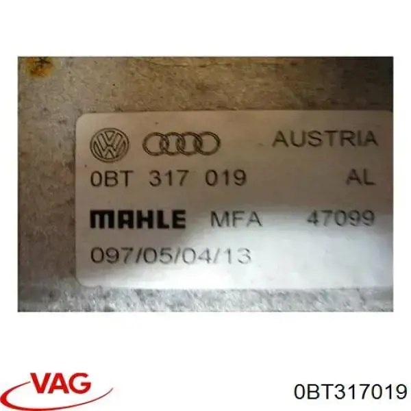 Comprar 0BT317019 VAG Radiador de refrigeración de la transmisión