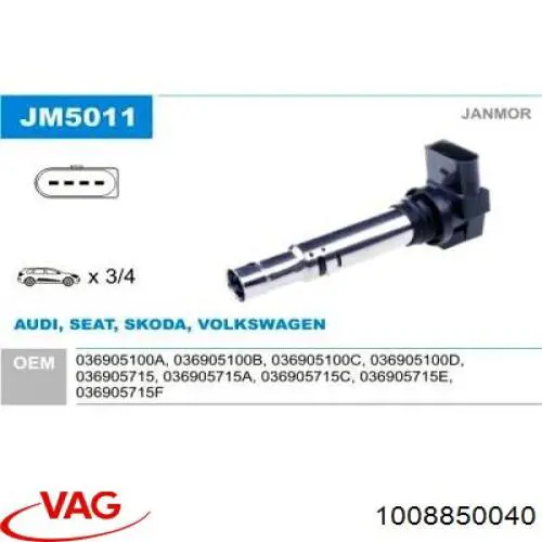 Bobina 1008850040 VAG