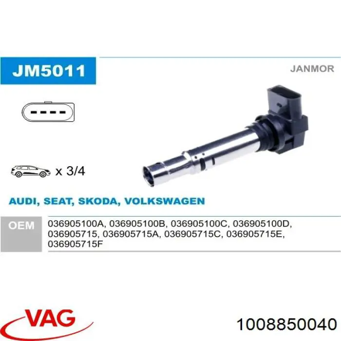 1008850040 VAG Bobina de ignición