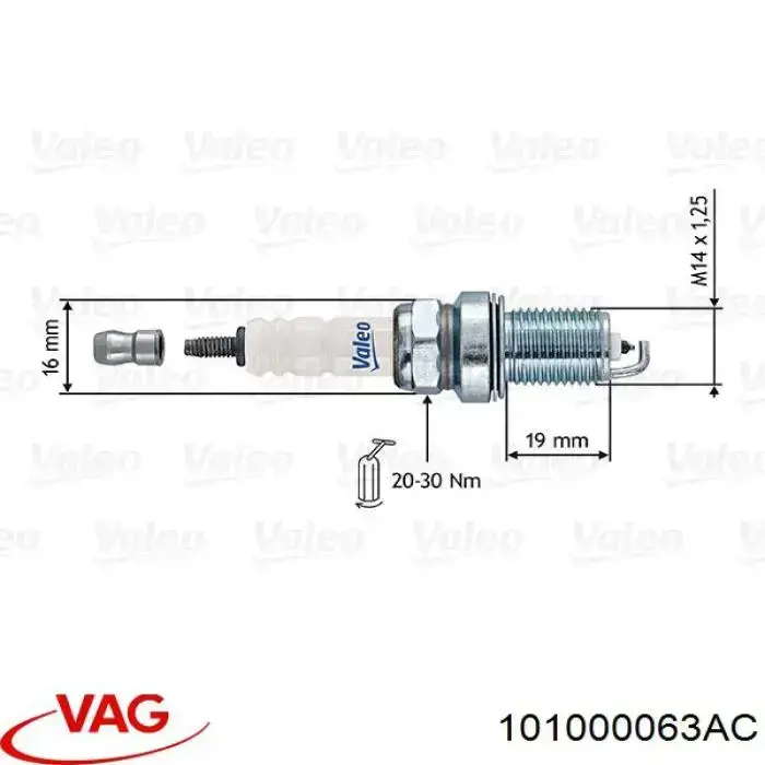 Bujía 101000063AC VAG