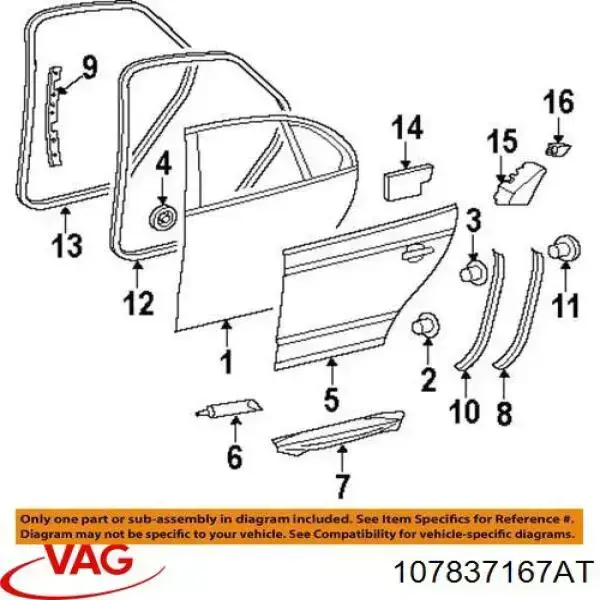 107837167AT VAG cilindro de cerradura de puerta delantera izquierda