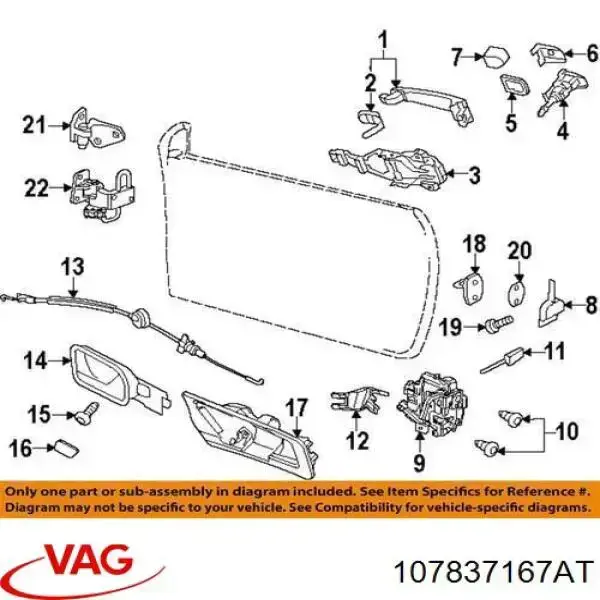 Cilindro de cerradura de puerta delantera izquierda VAG 107837167AT precio, desde 222,20 EUR