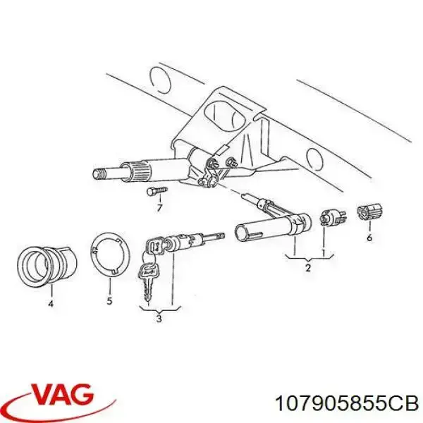 Comprar 107905855CB VAG Bombín de cerradura de encendido