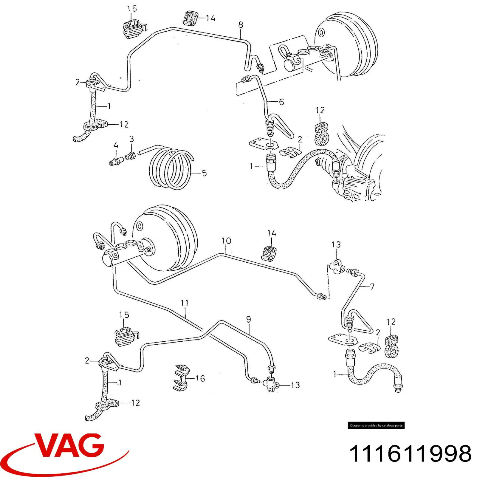 111611998 VAG tubo flexible de freno