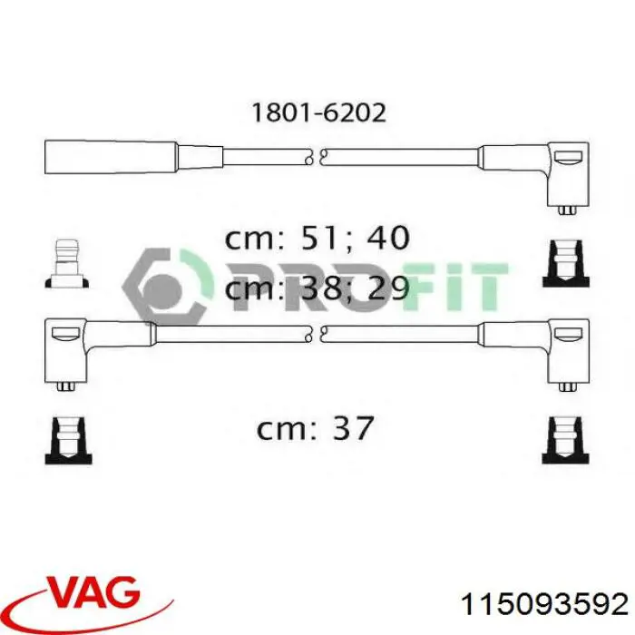 115093592 VAG juego de cables de encendido