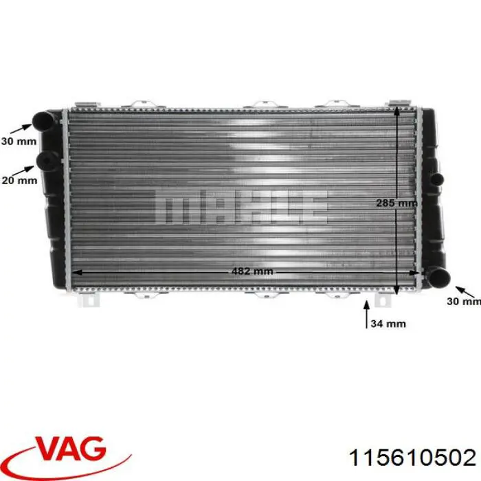 115610502 VAG radiador