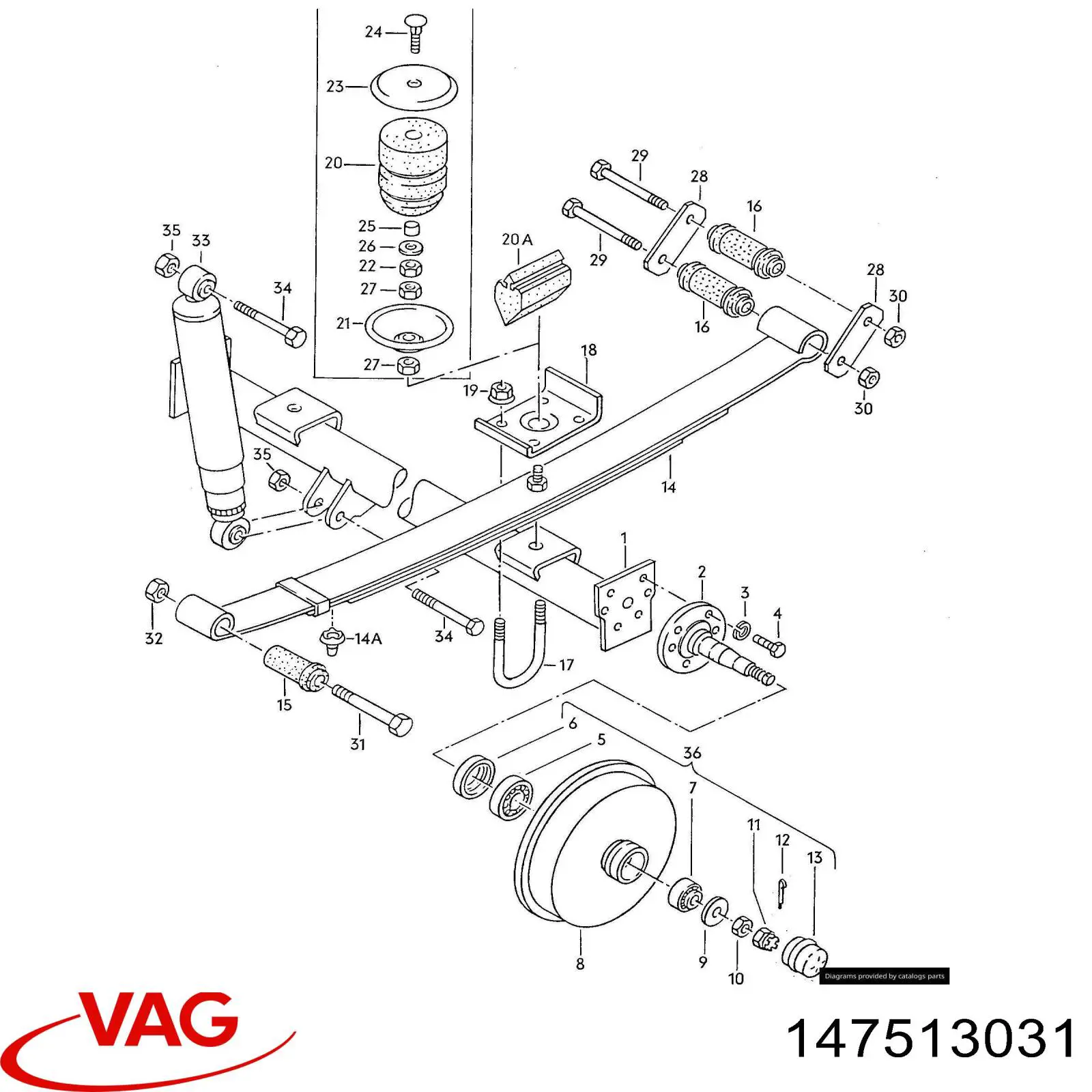 147513031 VAG amortiguador trasero