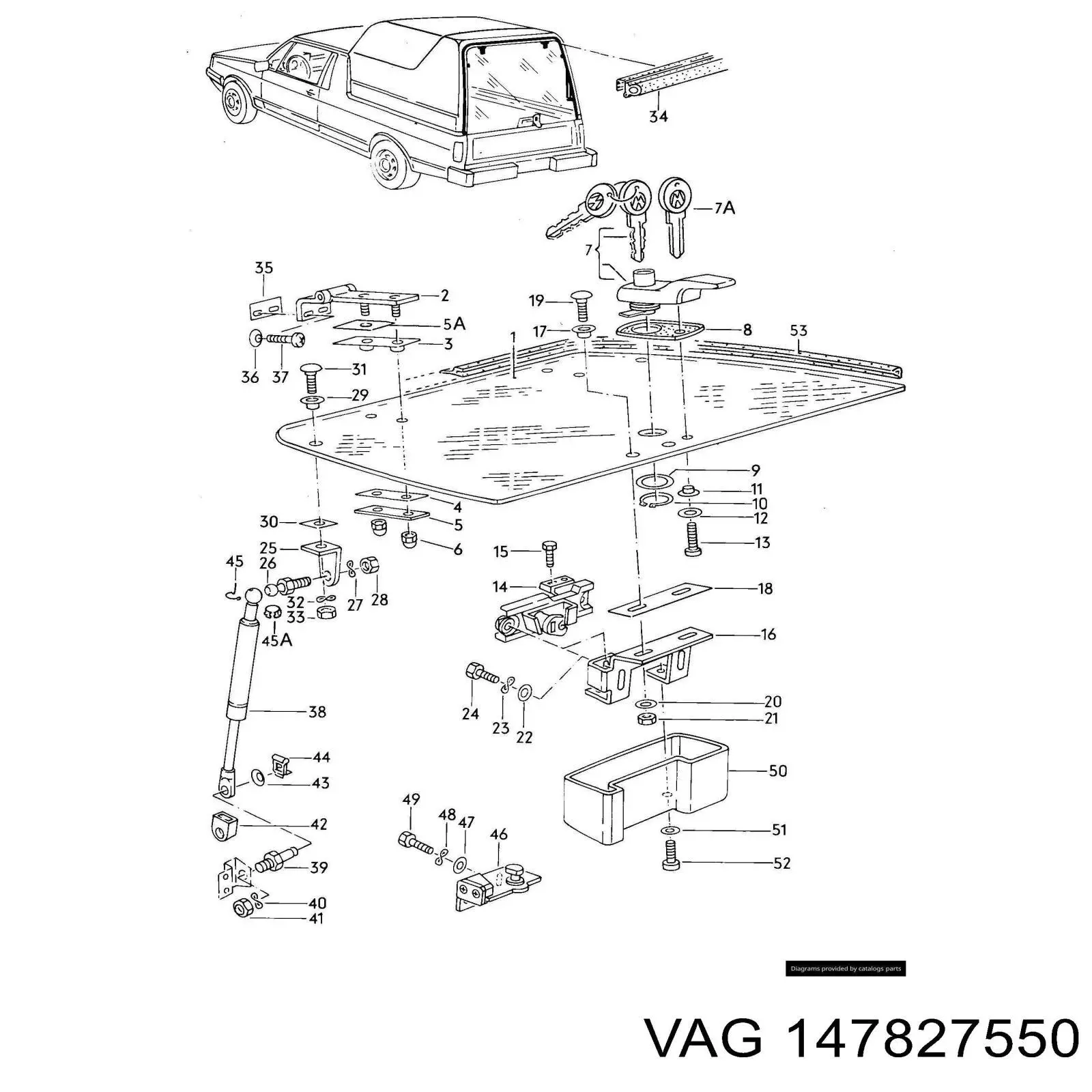 Amortiguador de maletero Volkswagen Caddy I pick-up (14) (1979 - 1996) precio, desde 19,39 EUR