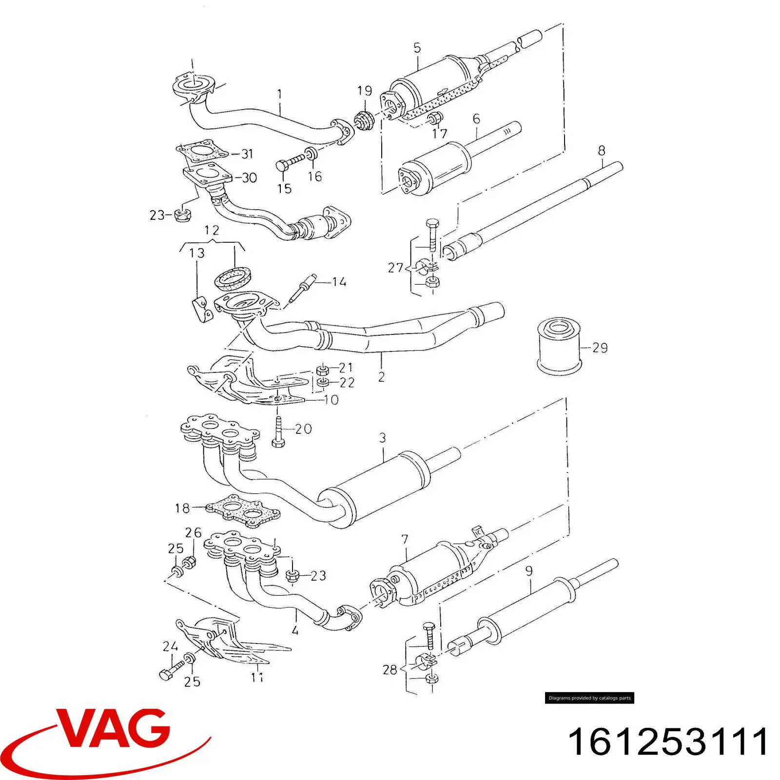 Comprar 161253111 VAG Abrazadera de sujeción delantera