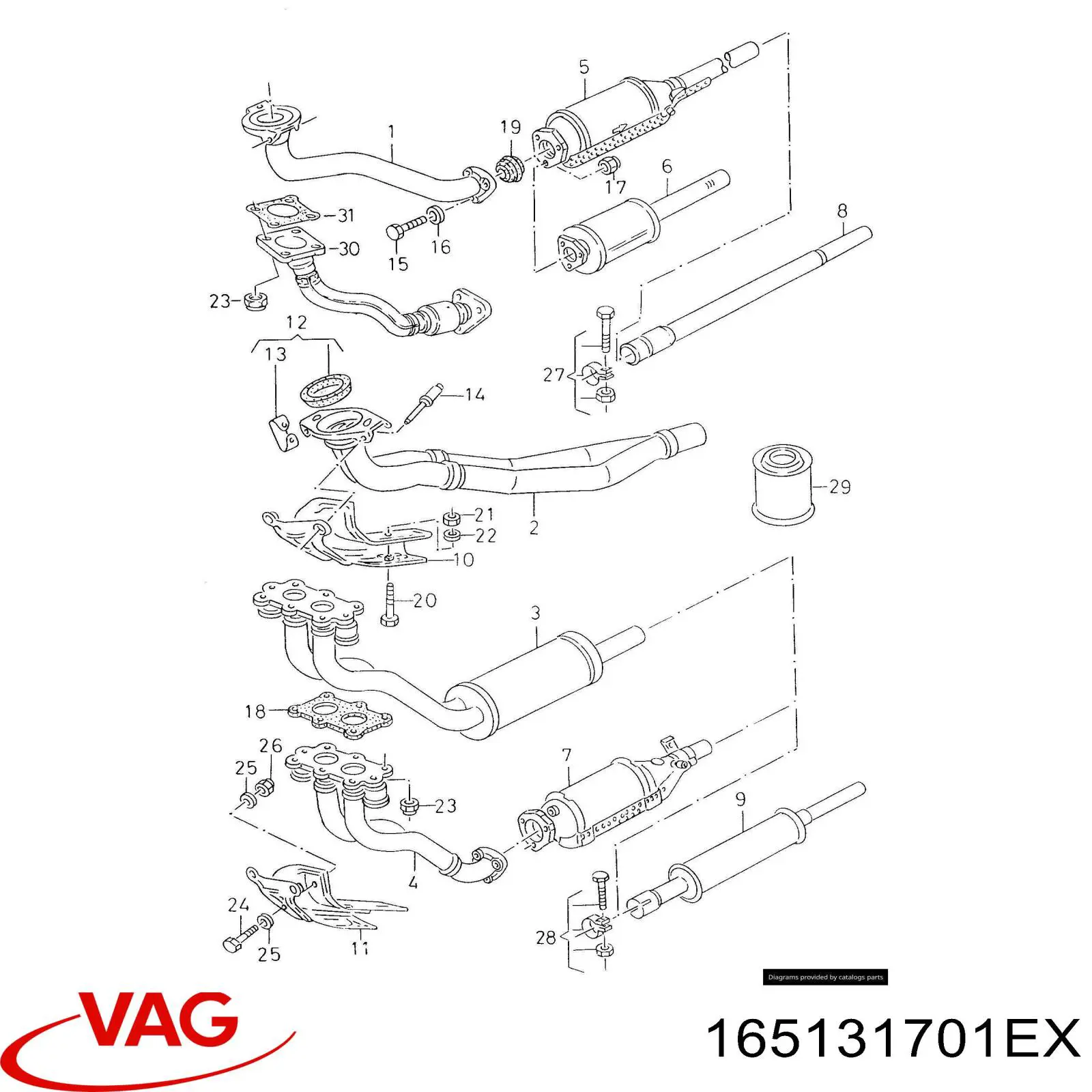 165131701E VAG Catalizador de gasolina y diésel