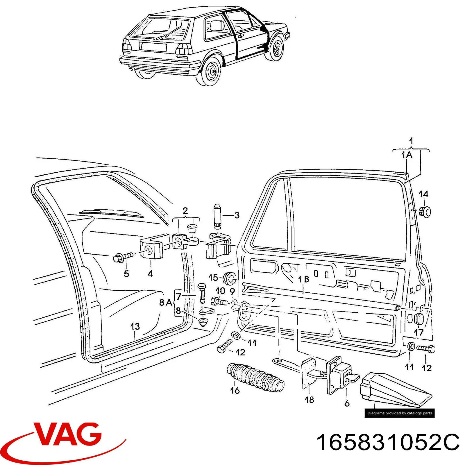 Puerta de coche, delantera, derecha Volkswagen Jetta 2 (19E)