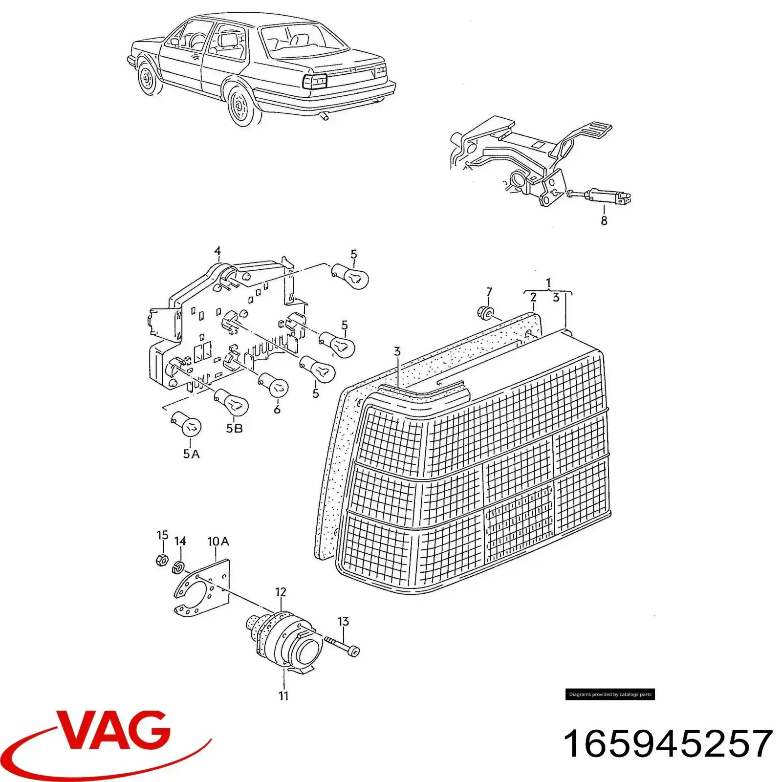 165945257 VAG tablero de luces traseras de contacto