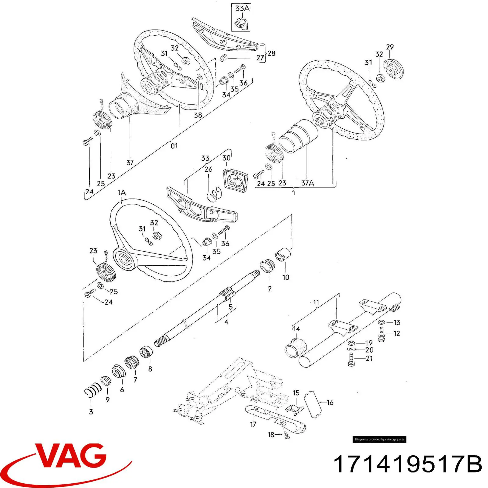 Cojinete de la dirección VAG 171419517B precio, desde 3,70 EUR