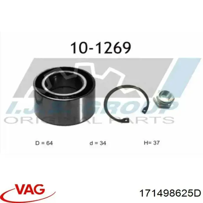 Cojinete de rueda delantero VAG 171498625D precio, desde 21,08 EUR
