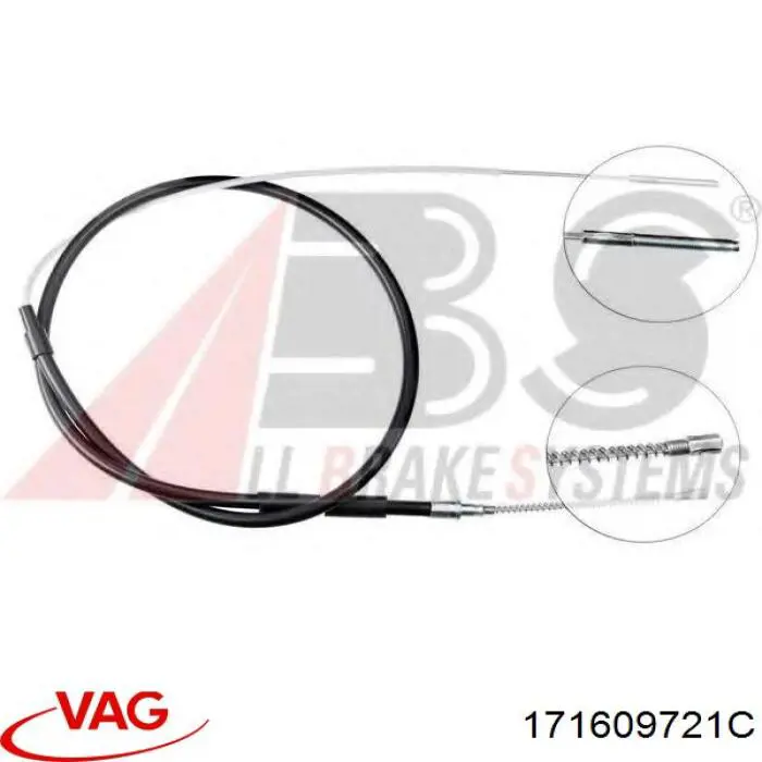 171609721C VAG cable de freno de mano trasero derecho/izquierdo