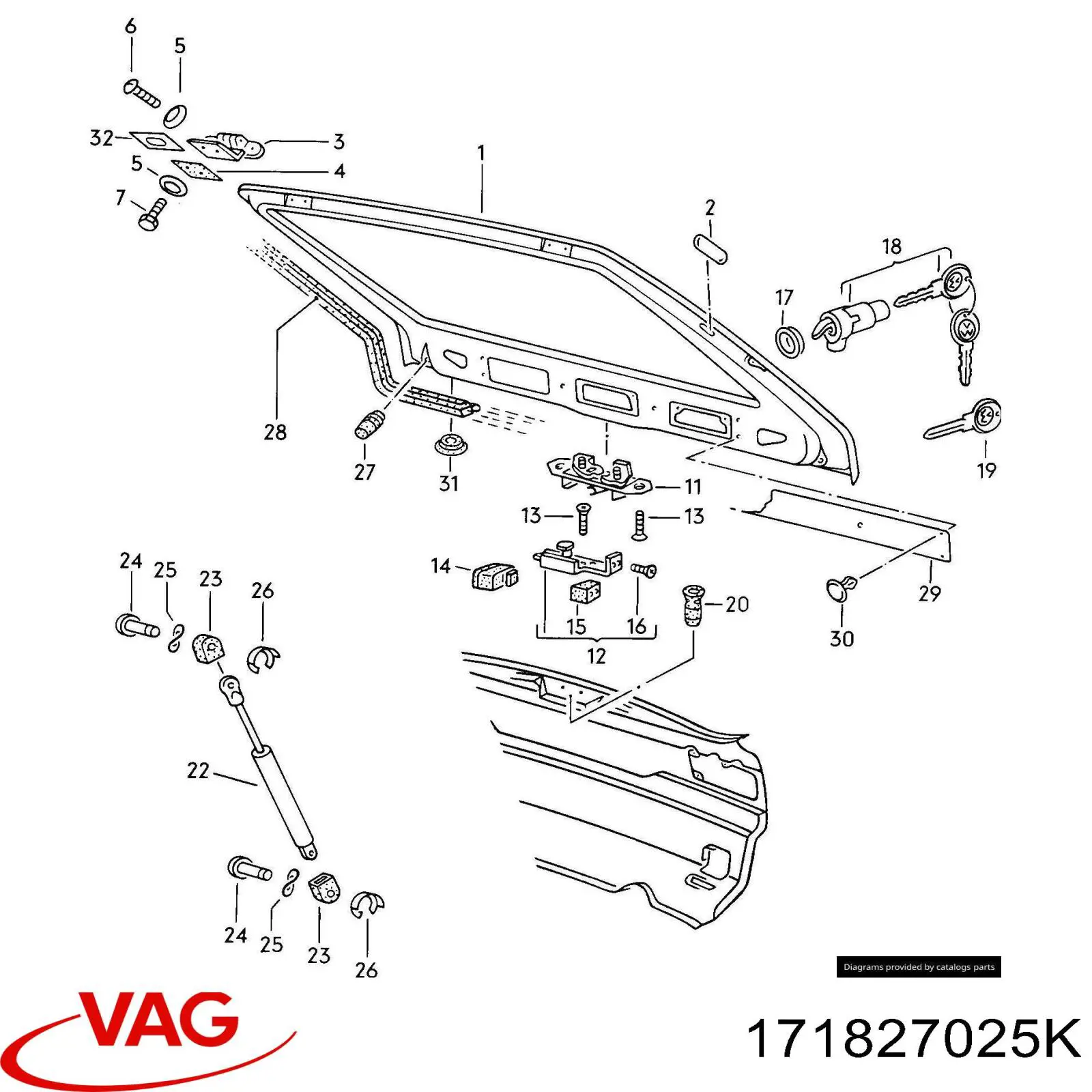 Porton trasero para Volkswagen Golf I 17