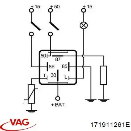 171911261E VAG Relé de bujías incandescentes