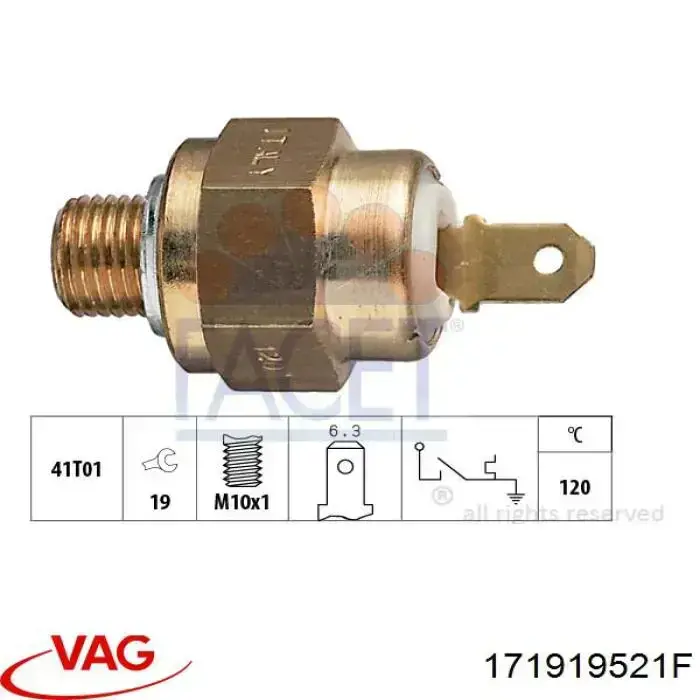 171919521F VAG sensor de temperatura del refrigerante, salpicadero