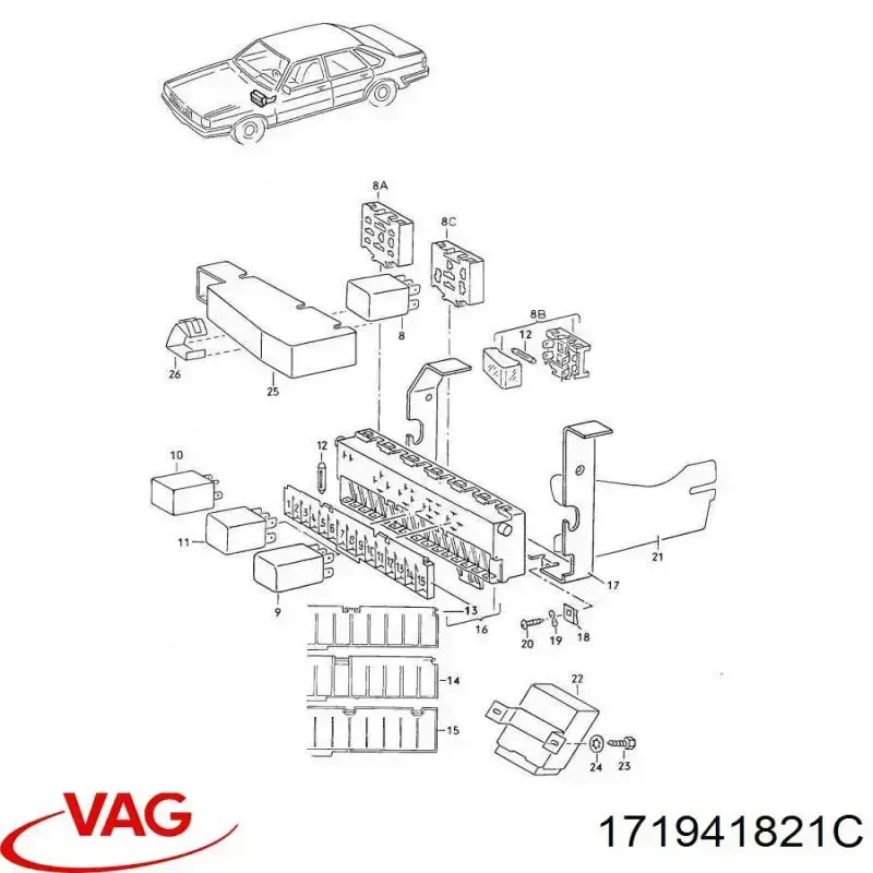 Caja fusibles VAG 171941821C precio, desde  