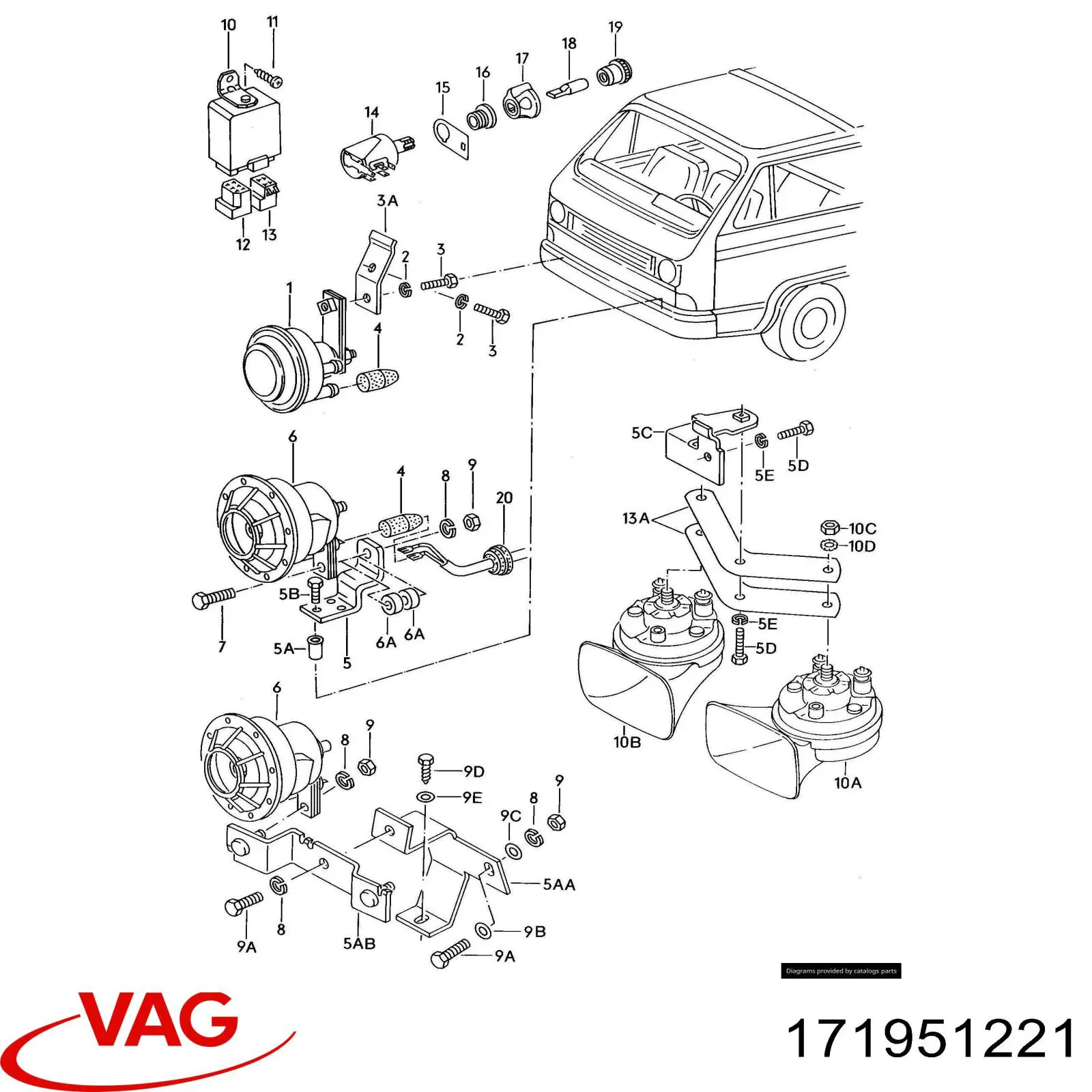 Comprar 171951221 VAG Claxon