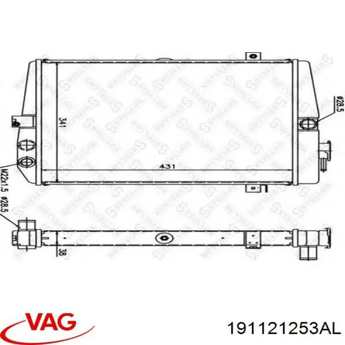 Água radiador VAG 191121253AL precio, desde 32,09 EUR