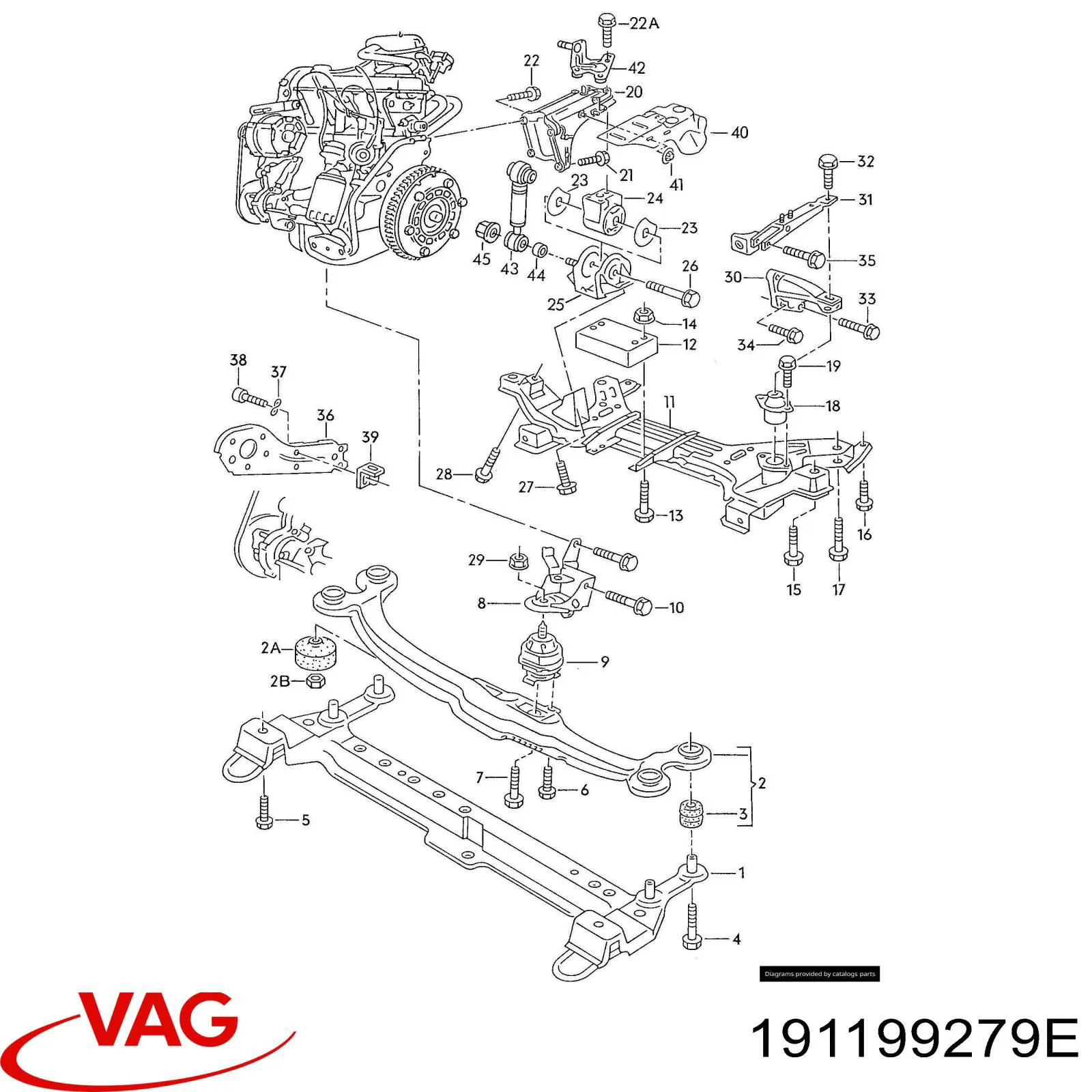 Soporte motor delantero Volkswagen Golf 2 19E, 1G1