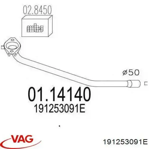 191253091E VAG silenciador delantero