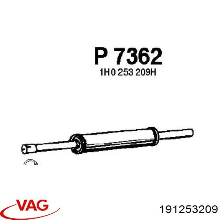 191253209 VAG silenciador posterior